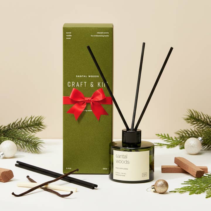 Craft & Kin - Wholesale Reed Diffuser - Green Glass Reed Diffuser1