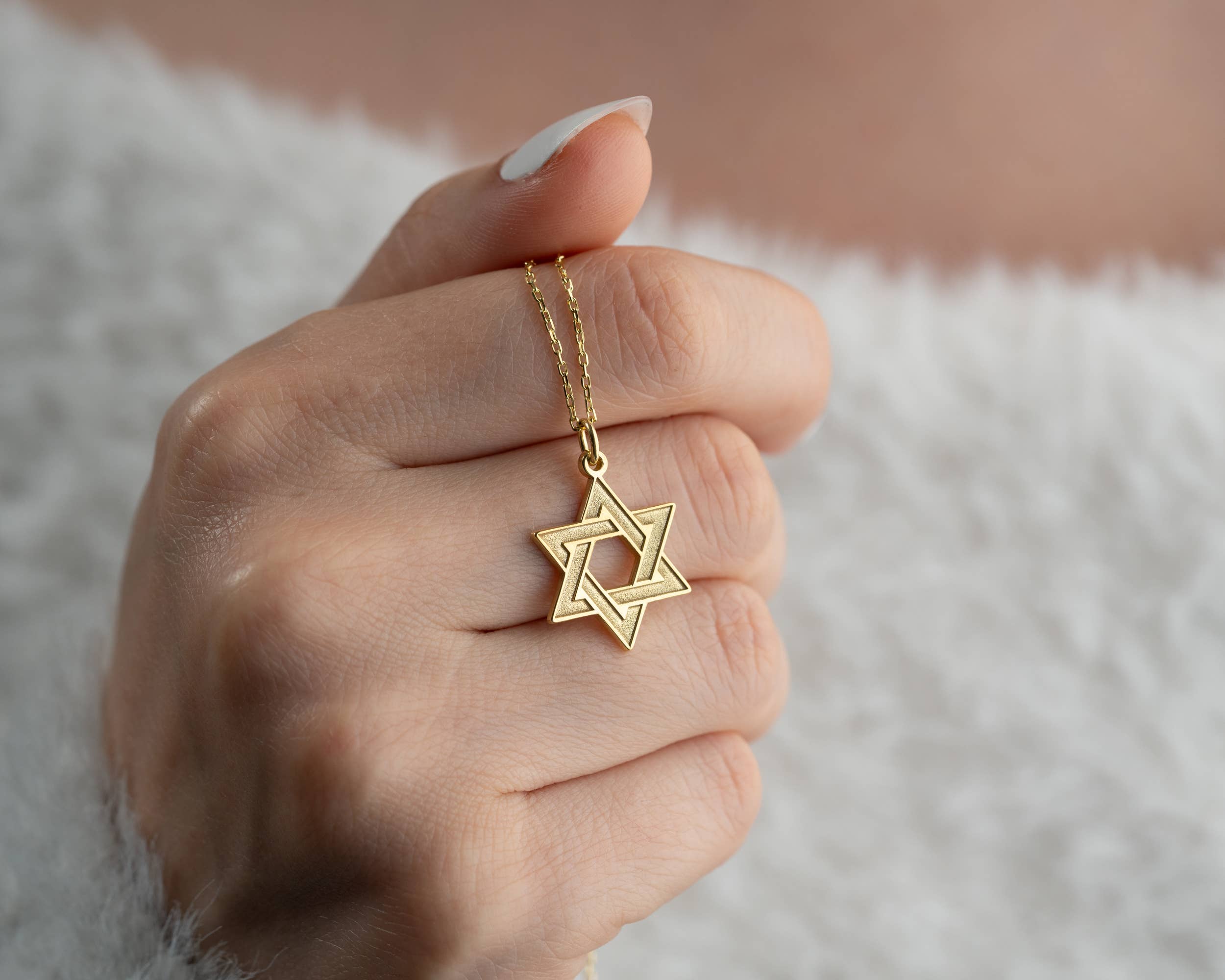 JoyPersonalized - Vente Colliers à pendentif - Collier étoile de David doré de créateur, étoile de David unique11