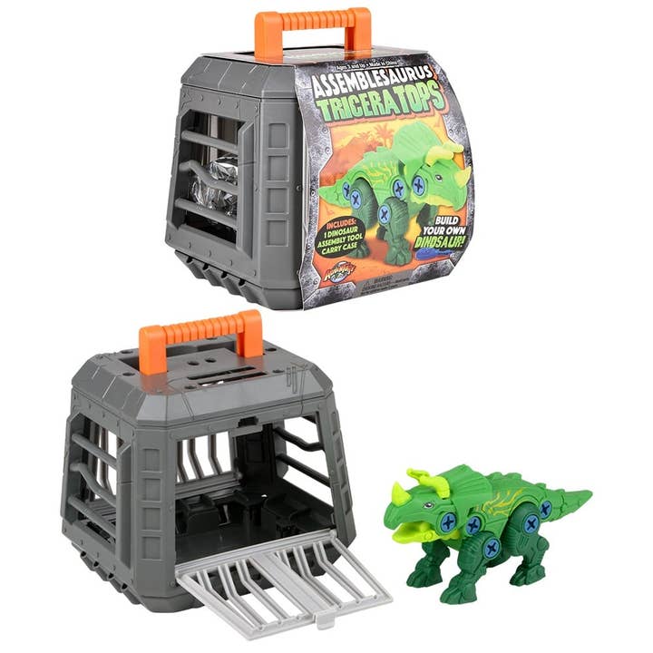 giocattoli per bambini ASSEMBLESAURUS TRICERATOPS AND ENCLOSURE LLB per la vendita all'ingrosso da parte di La Luna Bella - Toys
