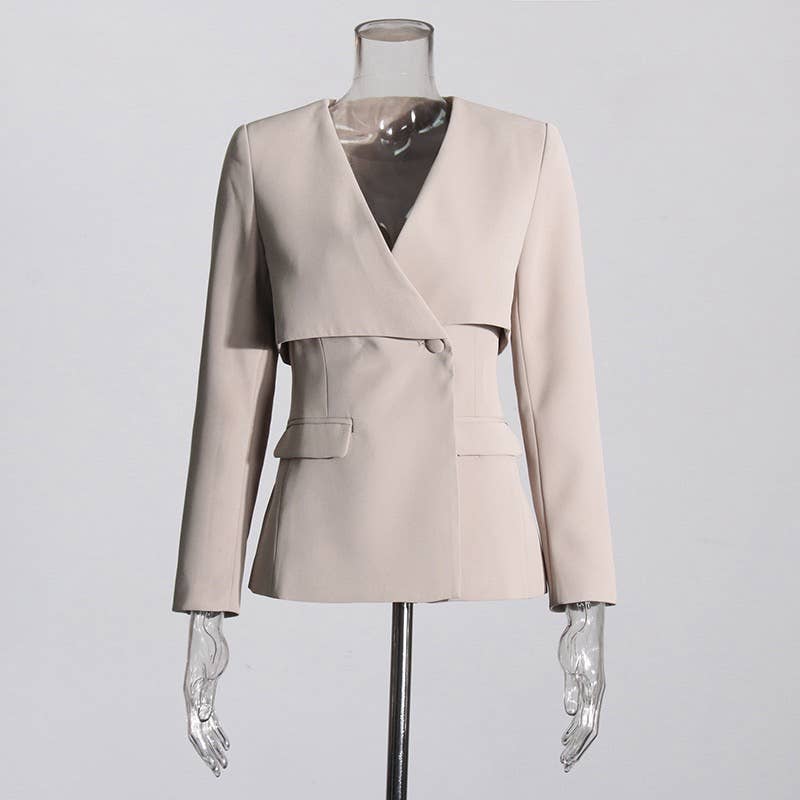 Productseeker – wholesale Suit set – Women′s – SET6-34Y Chic Autumn Lapel Suit & Pleated Trousers Set6