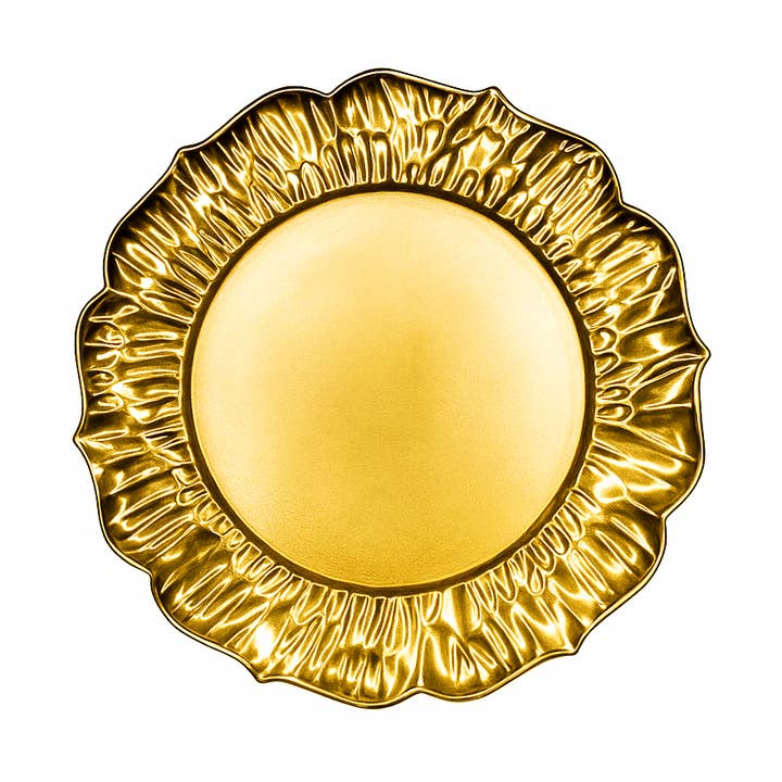 AULICA - Wholesale Dinner Plate - Round Gold Petal Placemat 33X33X2cm0