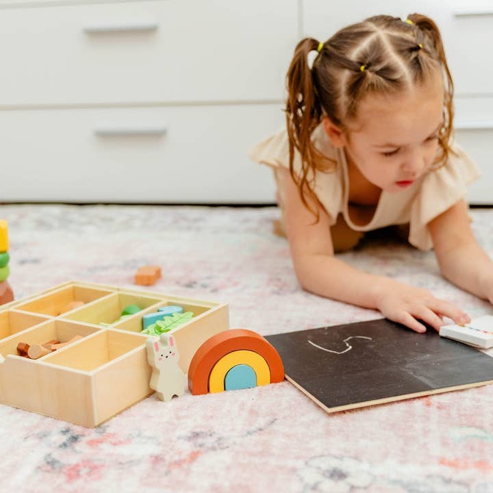 Spirit 'N Sprout - Wholesale Toy Set - Kids - Wooden Forest Sensory Bin Accessories - Montessori Toddler Toys - Wooden Stacking Blocks