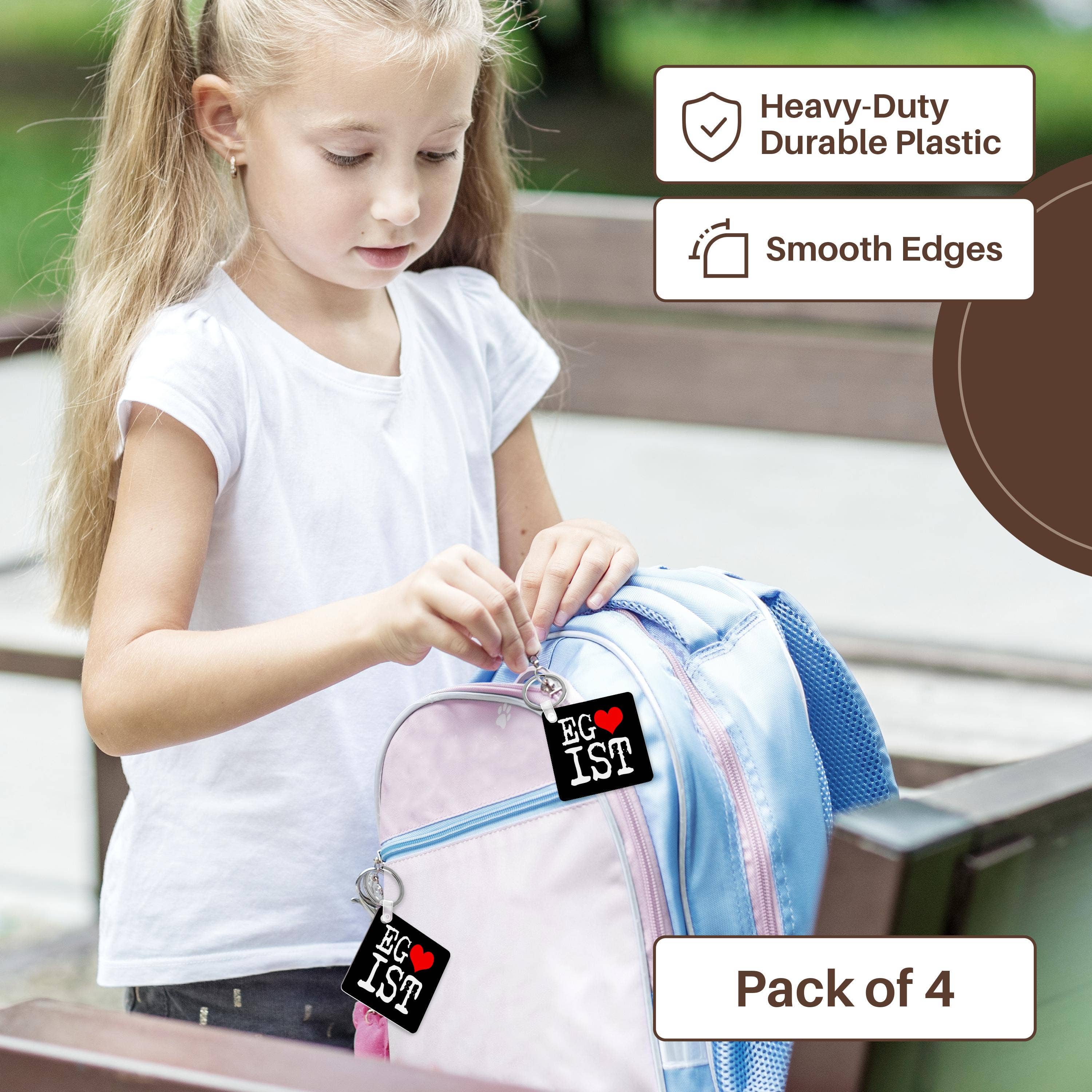 3dRose – wholesale Keychain – Unisex – 3dRose, White Egoist text and a red heart, black background, Key Chain3