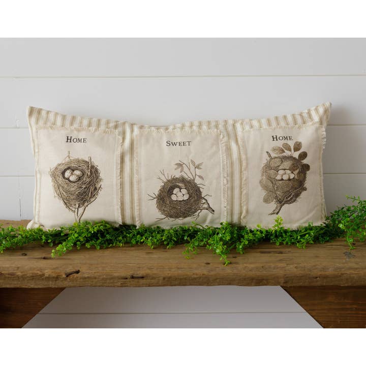 Audrey's Home & Gift – wholesale Lumbar pillow – Lumbar Pillow - Sepia Nests (PC)