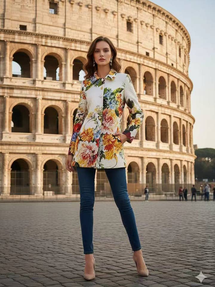 Blazer stampato (08-5831) per la vendita all'ingrosso da parte di aikha