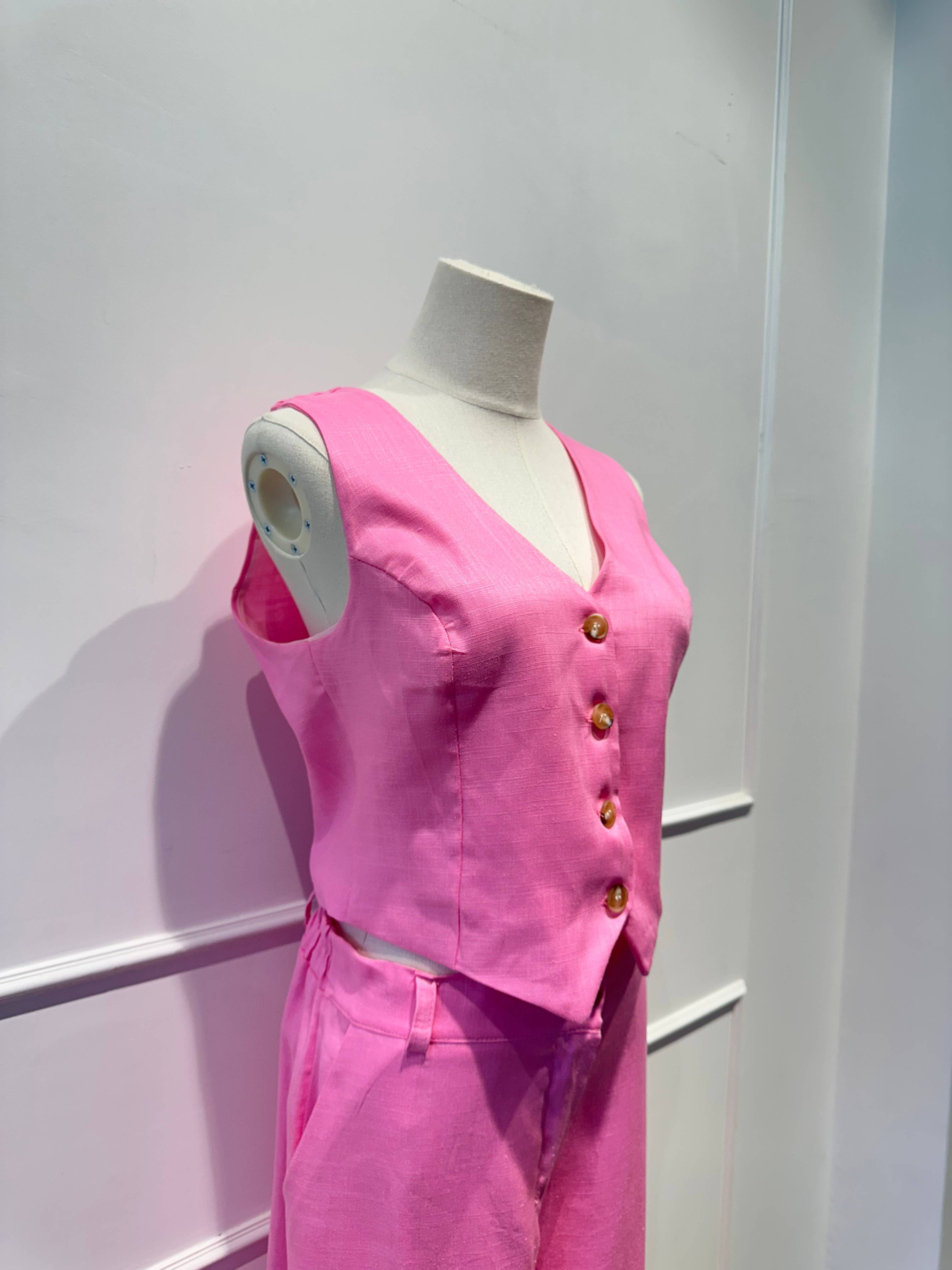 AMARIA – Engroshandel Top- og buksesæt (IKKE Loungewear) - Dame – Dame sæt med vest og bukser med vidde - VISKOSE LÆRRED 68454