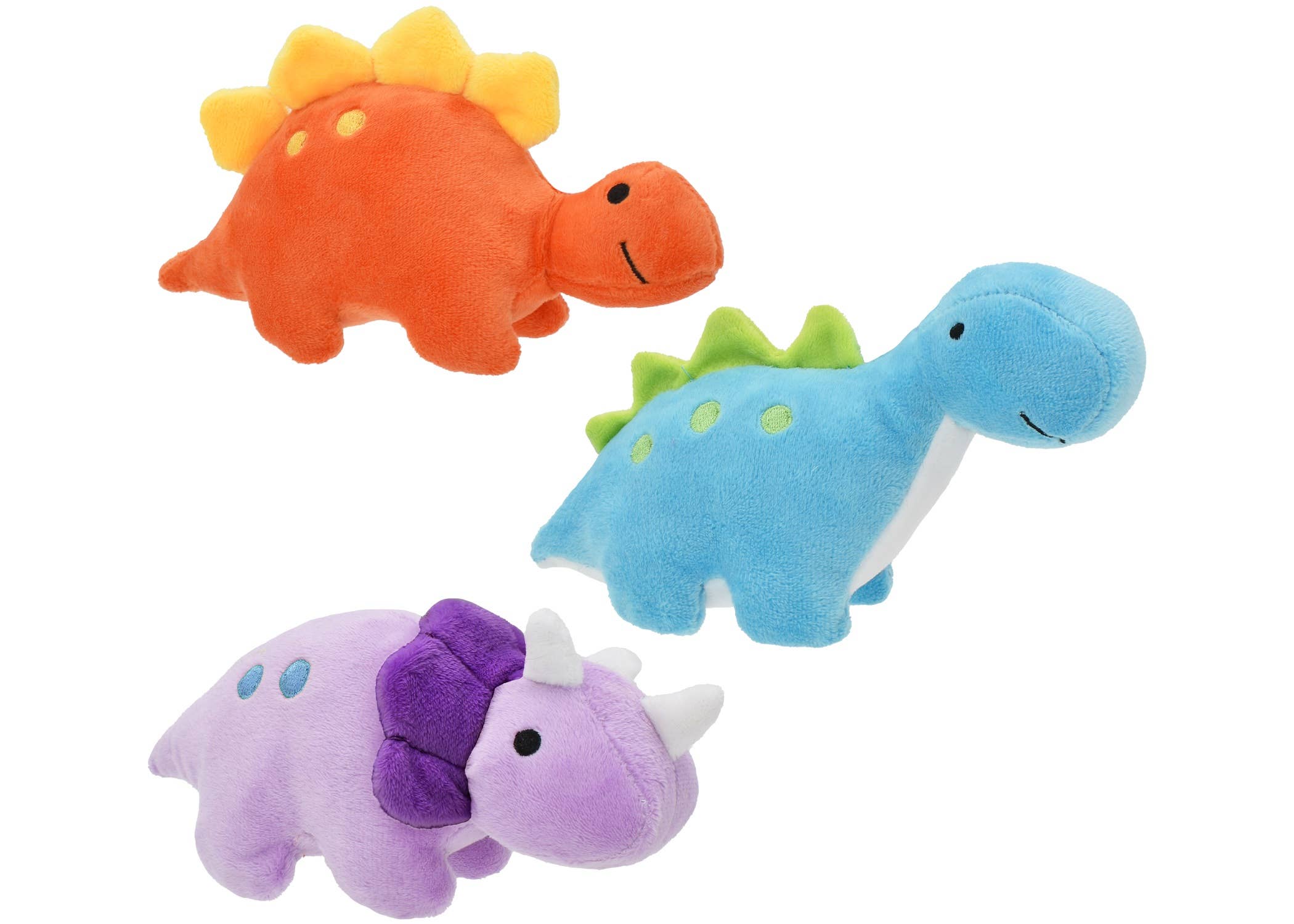 Pet Palette Distribution - Wholesale Pet Plush Toy - Dog - Multipet Mini Dinosaur Dog Toy Assrt.