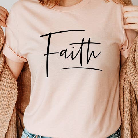 Inspirational Faith Basic Graphic Tee for wholesale by Kissed Apparel