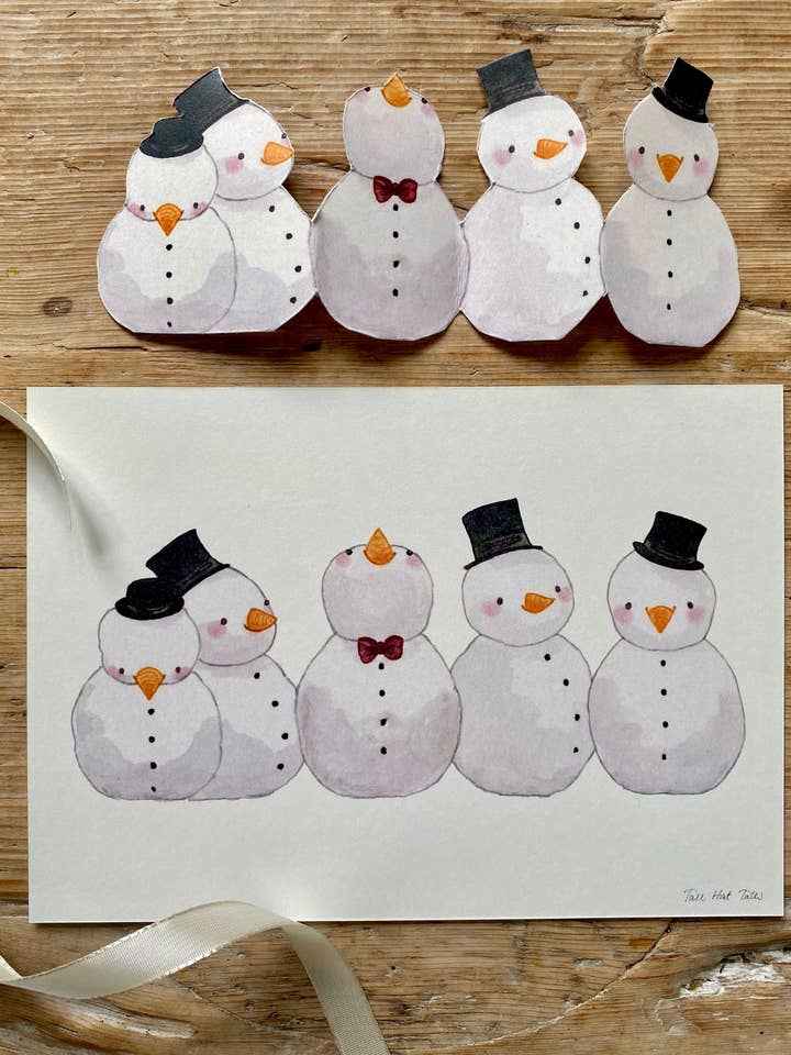 Juleklip Snefnug på række for wholesale by Tall Hat Tales