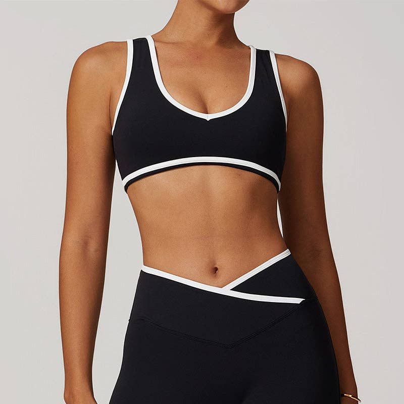 WONDERXFANS – wholesale Sports bra – Women's – Breathable Nude Contrasting Color Sports Bra7