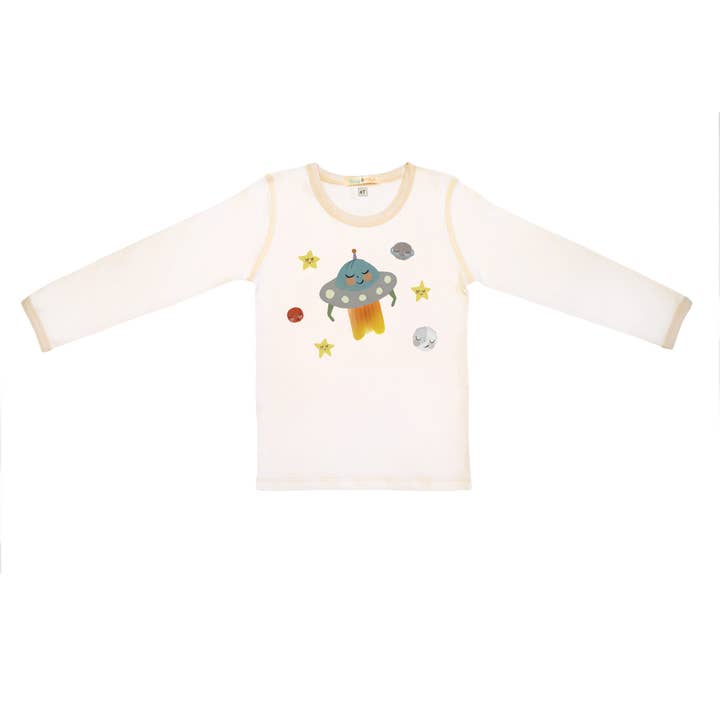 Camiseta infantil con estampado de ovni para venta al por mayor de Olly & Arya