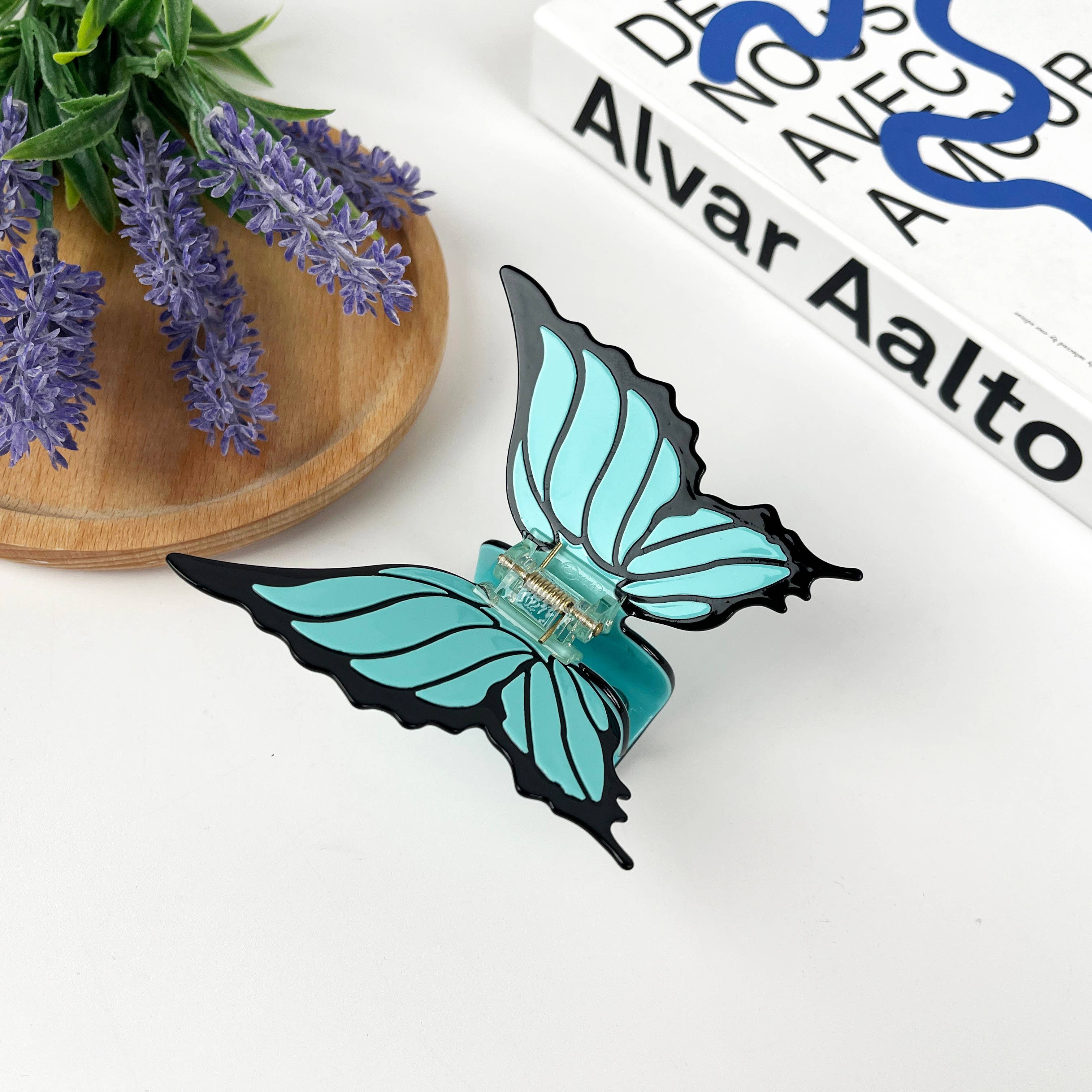 TheDivaSoap - Vendita all'ingrosso Fermaglio per capelli - Donna - Fermaglio per capelli a farfalla in acetato, fermagli ad artiglio ispessiti stile Y2K4