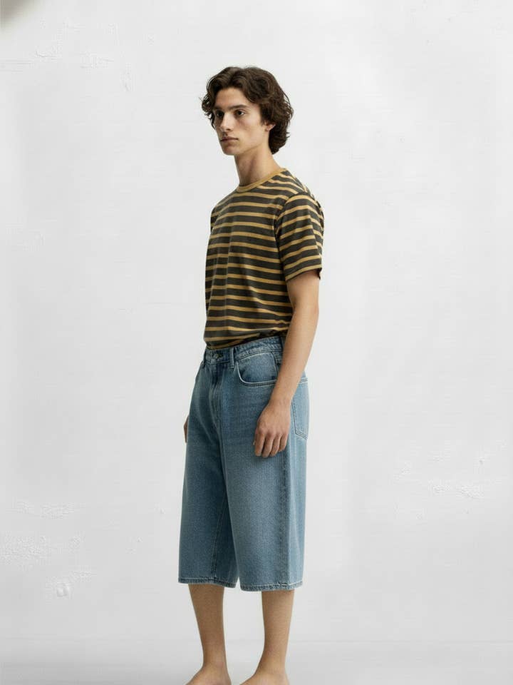 AZEITONA Camiseta Masculina Listrada Hawk's Bay para venda a revendedores na Faire1