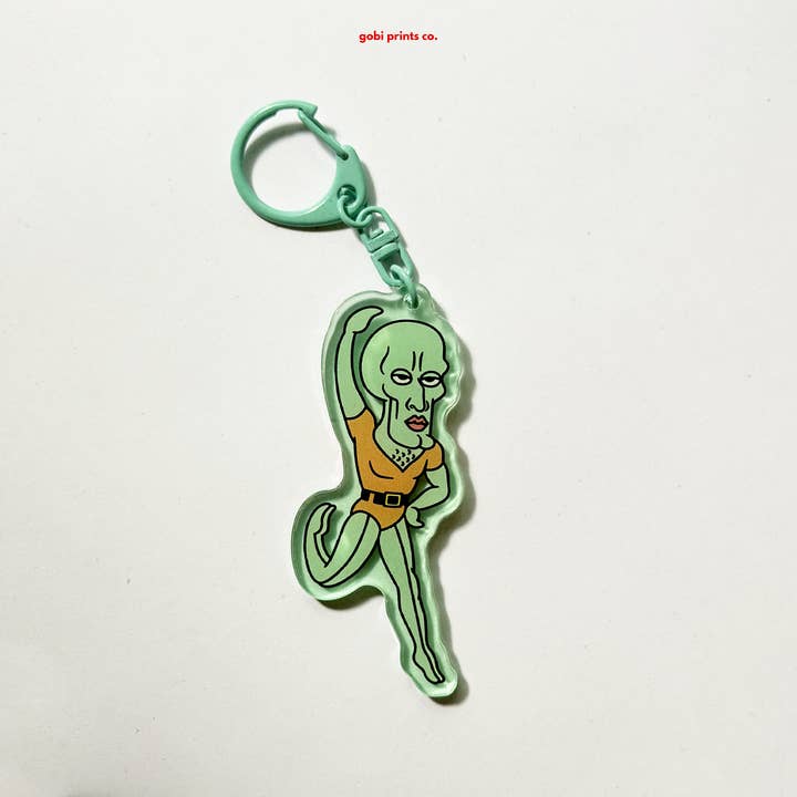 Spongebob Handsome Squidward | Porta-chaves de acrílico por atacado de Gobi Prints Co.