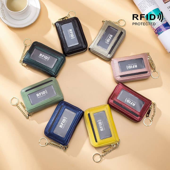 ACCITY - Wholesale Card Holder - Women's - ZIPPER KEY CASE GENUINE LEATHER CARD HOLDER_CWAB3870