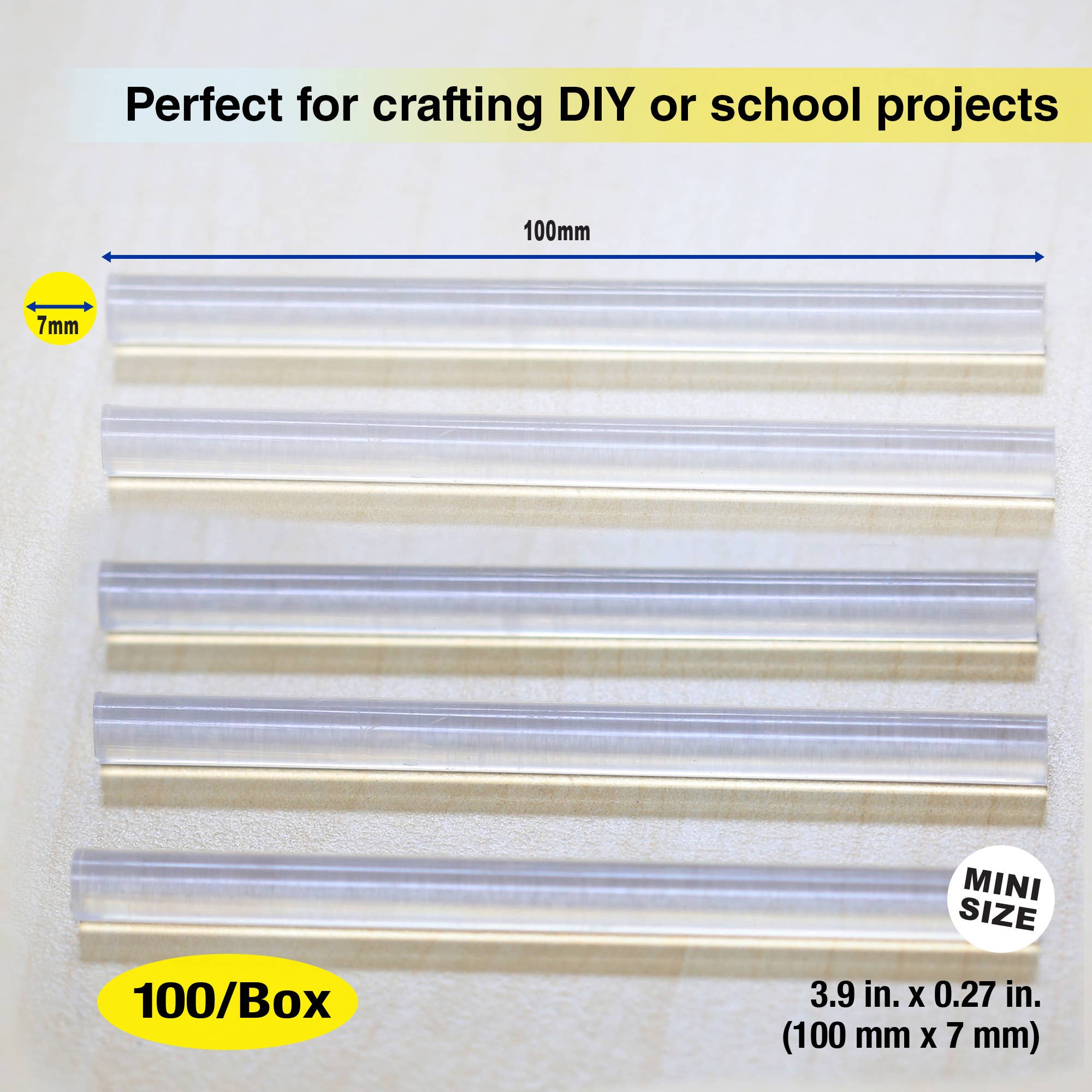 BAZIC Products - Wholesale Glue - Hot Melt Glue Sticks Dual Temp. Mini 3.9" x 0.27" (100/Box)4