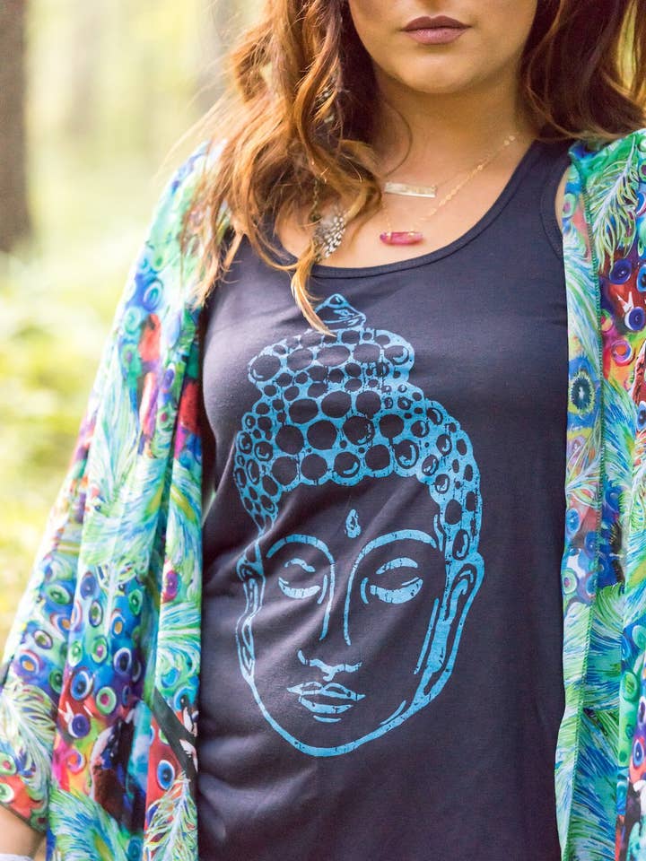 Buddha Flowy Yogatank voor wholesale door Violet Lotus