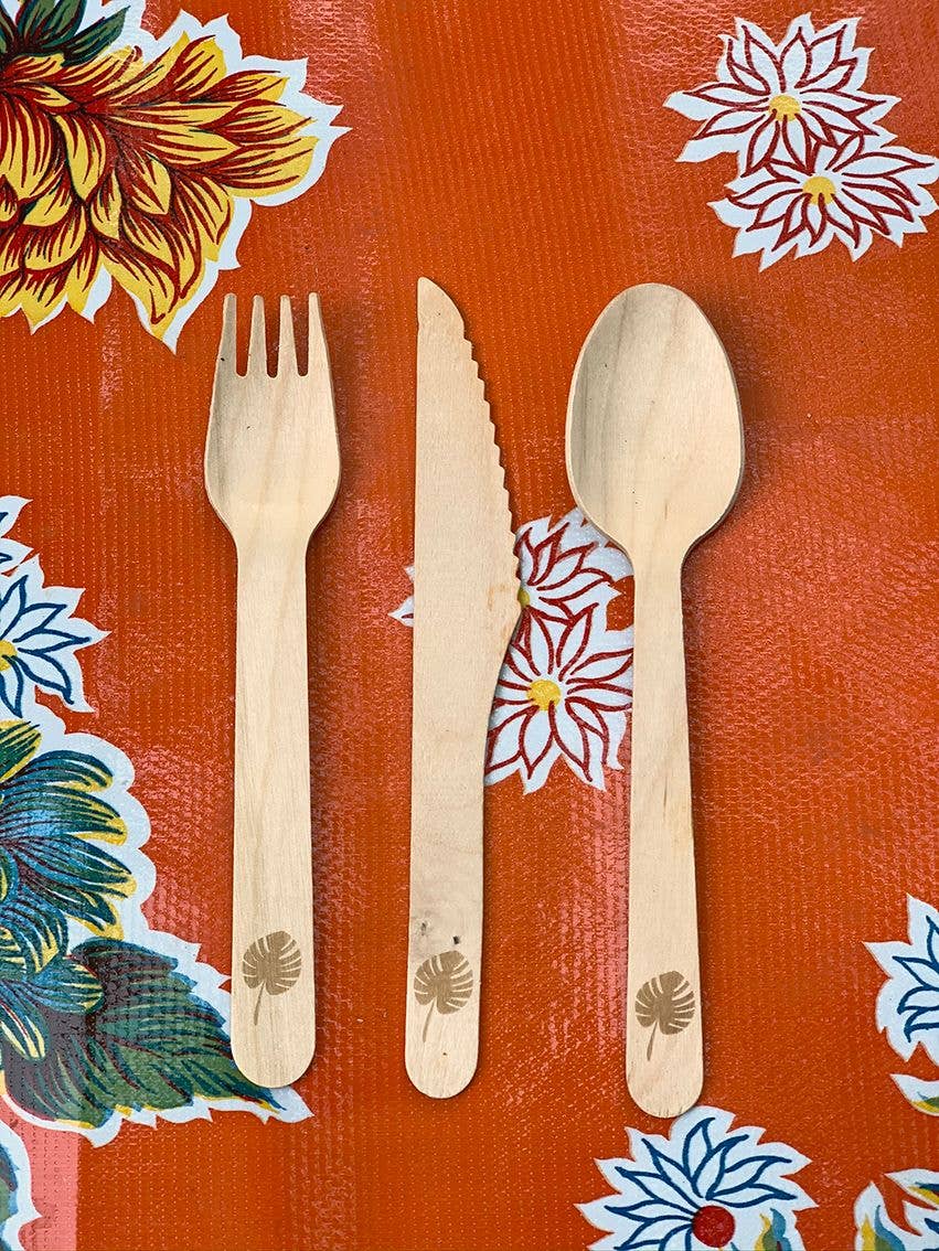 Talking Tables USA - Wholesale Assorted Cutlery Set - Wooden Cutlery - 6 Sets | Party Supplies |6