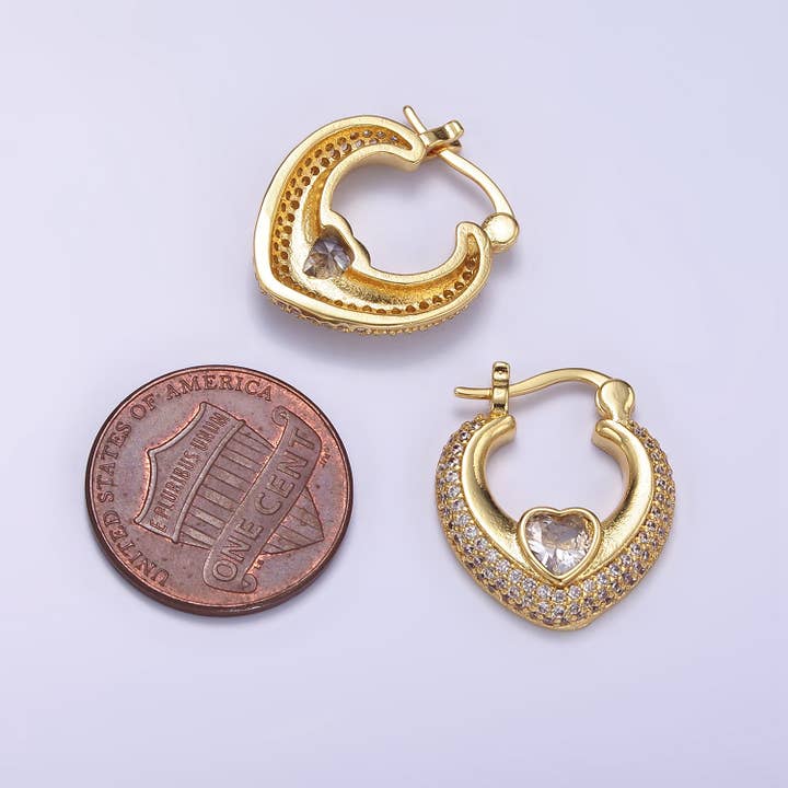 Aim Eternal – Brincos de argola por atacado – Brinco de argola com trava micro pavimentada CZ com enchimento de ouro 14K 20mm coração2