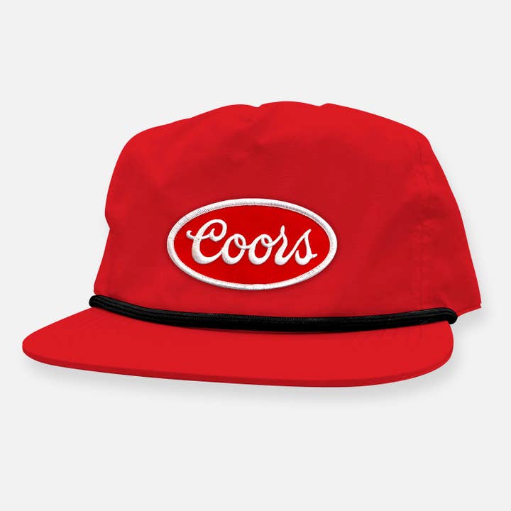 Webig Moto Company - Wholesale Flat Brim Cap - Unisex - BANQUET OG RED PATCH UNSTRUCTURED SNAPBACK HAT