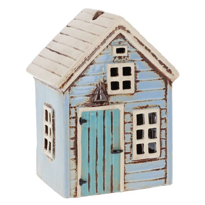 Bougie chauffe-plat bleue Village Pottery Holiday House pour la vente par Joe Davies