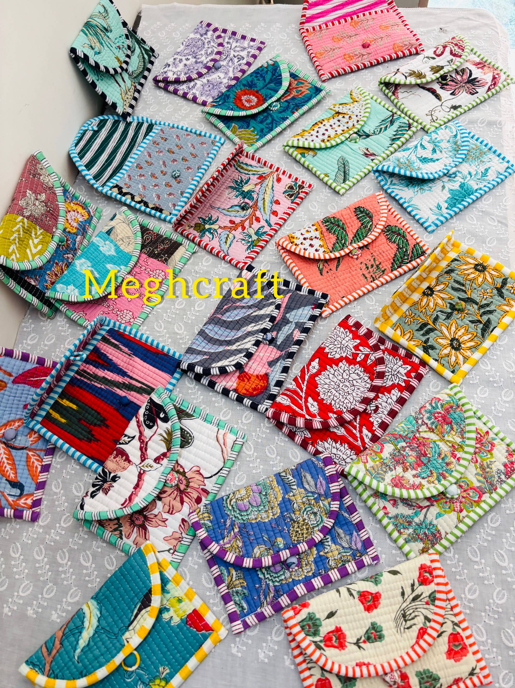 Meghcraft - Wholesale Coin Purse - Unisex - Cotton coin purse-quilted coin pouches-Gifting Kantha Pouch5