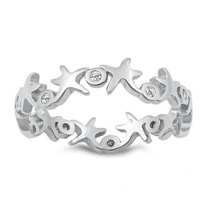 R-165 Starfish CZ Infinity Ring for wholesale by Moonrise Jewelry