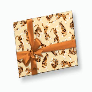 Wholesale Peach Floral Gift Wrap Roll (3 sheets/roll) for your store - Faire