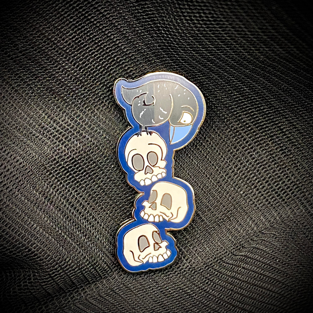 D. Kerper Arts - Wholesale Lapel Pin/Button - Enamel Pin - Scaredy Crow & Silly Skulls1