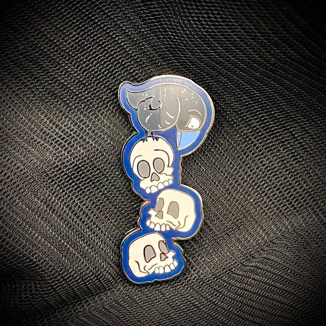 D. Kerper Arts - Wholesale Lapel Pin/Button - Enamel Pin - Scaredy Crow & Silly Skulls1