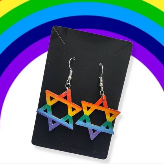 Eclectic Judaica - Wholesale Dangle Earrings - Wooden Rainbow Earrings 2