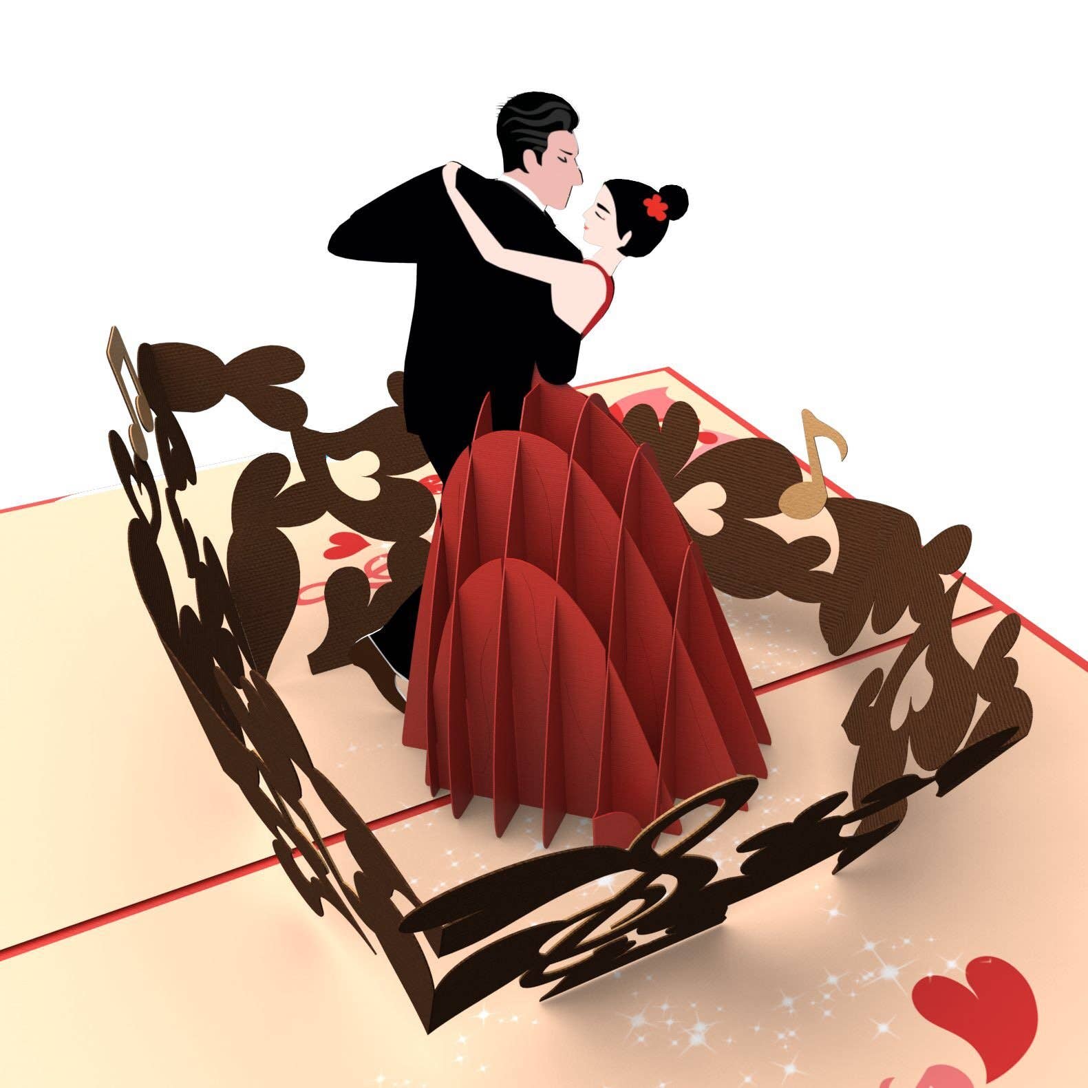 Liif Pop Up Card – Cartão de saudação diária por atacado – Cartão Pop Up Casal Dançando2