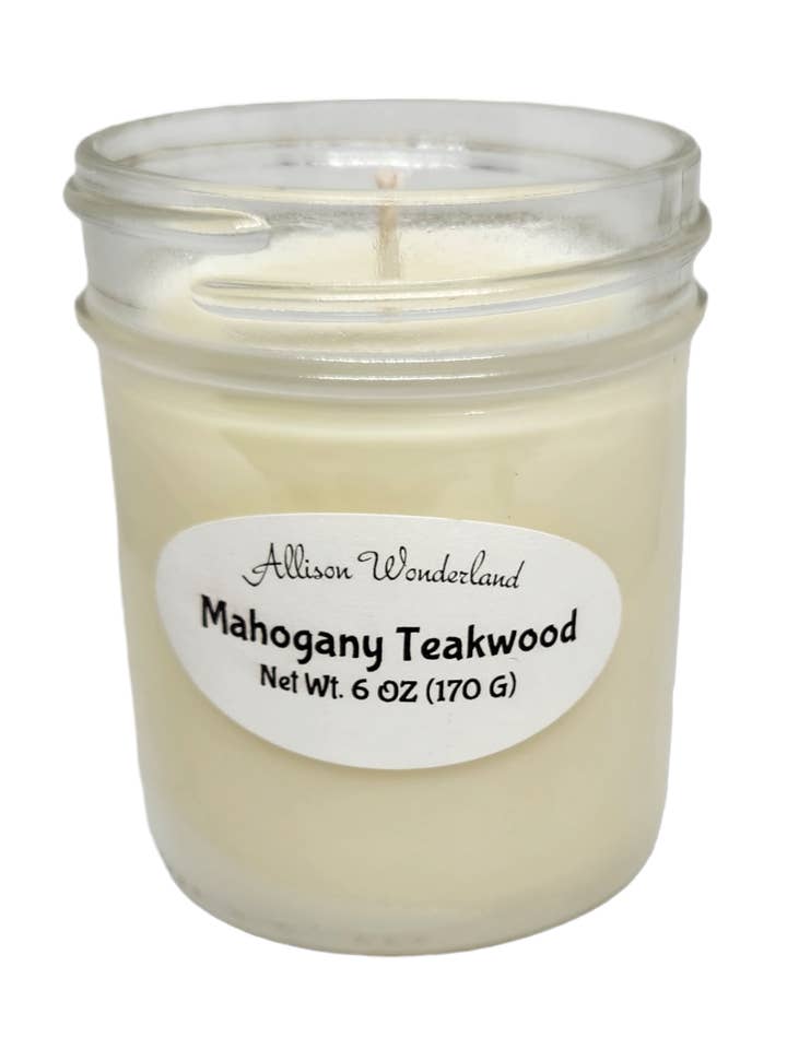 Mahogany Teakwood Candle for wholesale by Allison Wonderland