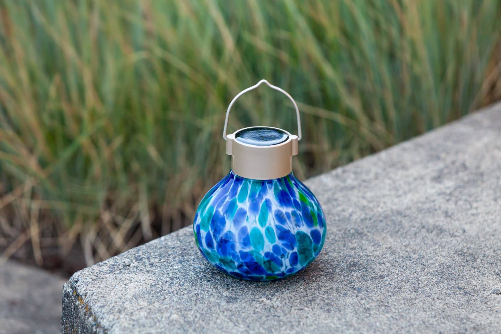 Allsop Home & Garden - Wholesale Outdoor/Lawn Light - Tea Lantern - 5" Glass Outdoor Solar Lantern - Tidal Blue8