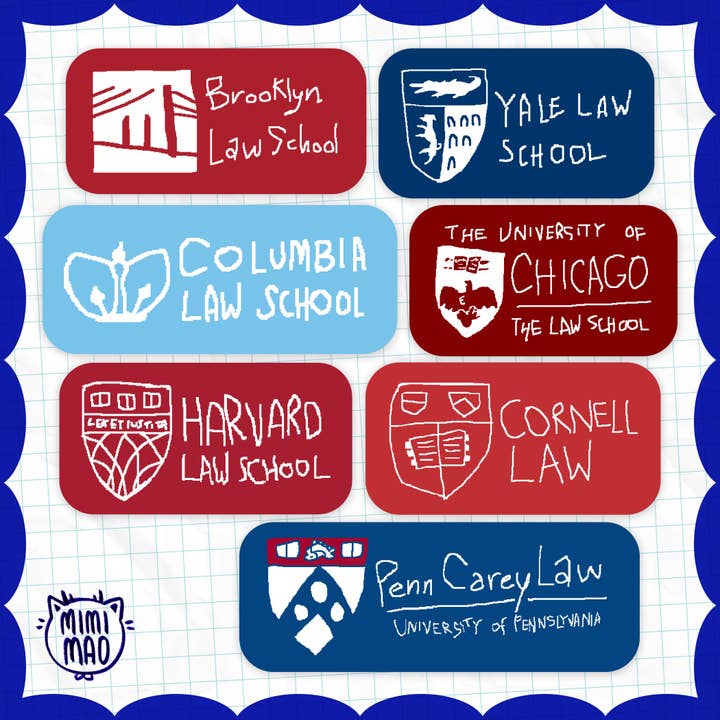 Poorly Drawn Law Schools Waterproof Vinyl Stickers for wholesale by mimimao