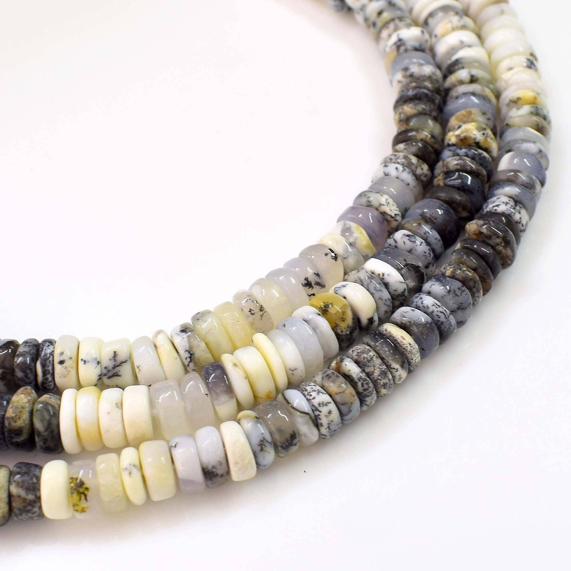 TRIVENI USA INC - Wholesale Beads - Dandrite Opal Gemstone Heishi Disc Beads Strands 7-8mm2