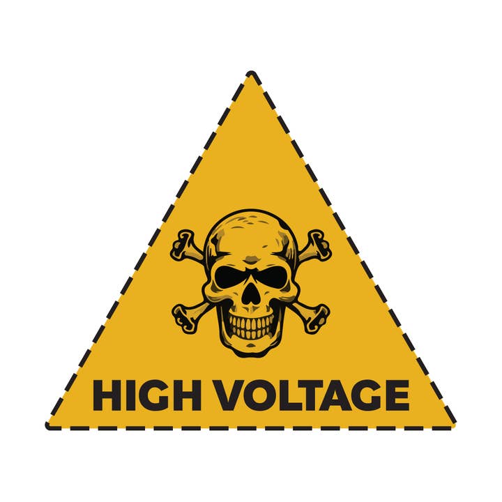 High Voltage - 2-Pack Individually Cut Stickers - 4" x 4" for wholesale by StickerJet