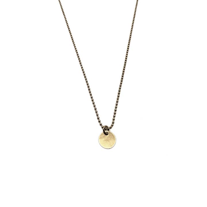 14k Gold-Filled 15" Baby Bliss Necklace with Dot Charm- Waterproof! for wholesale by erin gray