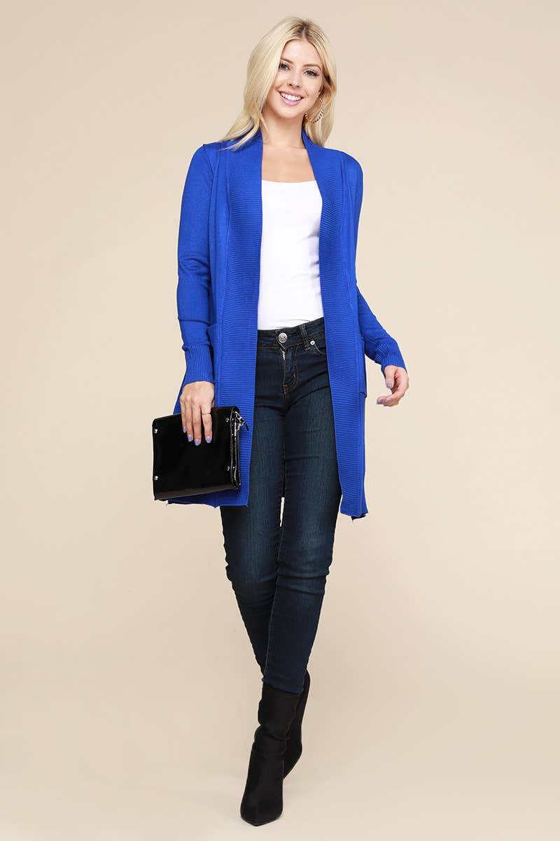 NINEXIS - Vente Cardigan – femme - AWOCAL311_CARDIGAN OUVERT À MANCHES LONGUES AVEC POCHES LATÉRALES21