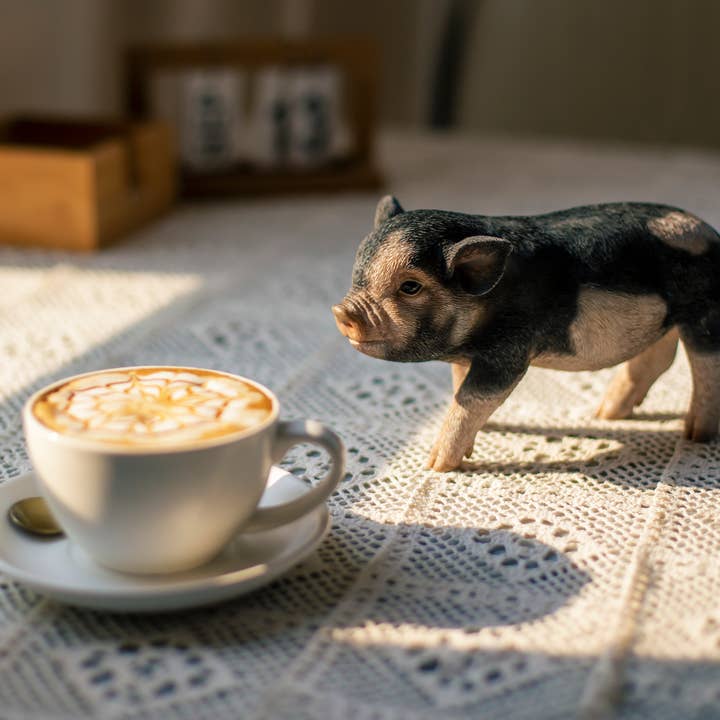 Standing Baby Pig - Dark Brown for wholesale by Hi-Line Gift Ltd.