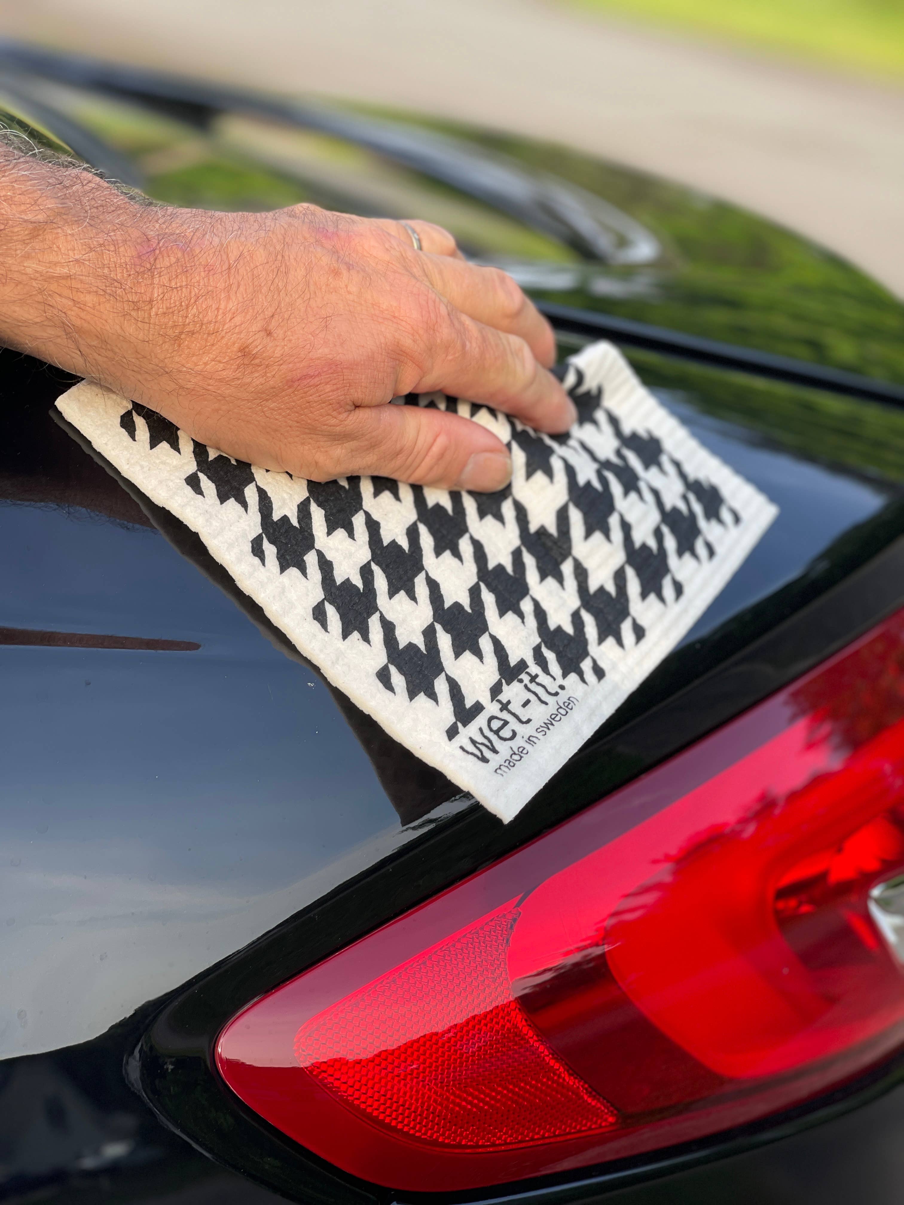 Wet-it! - Wholesale Dishcloth - Houndstooth Black Swedish Cloth1