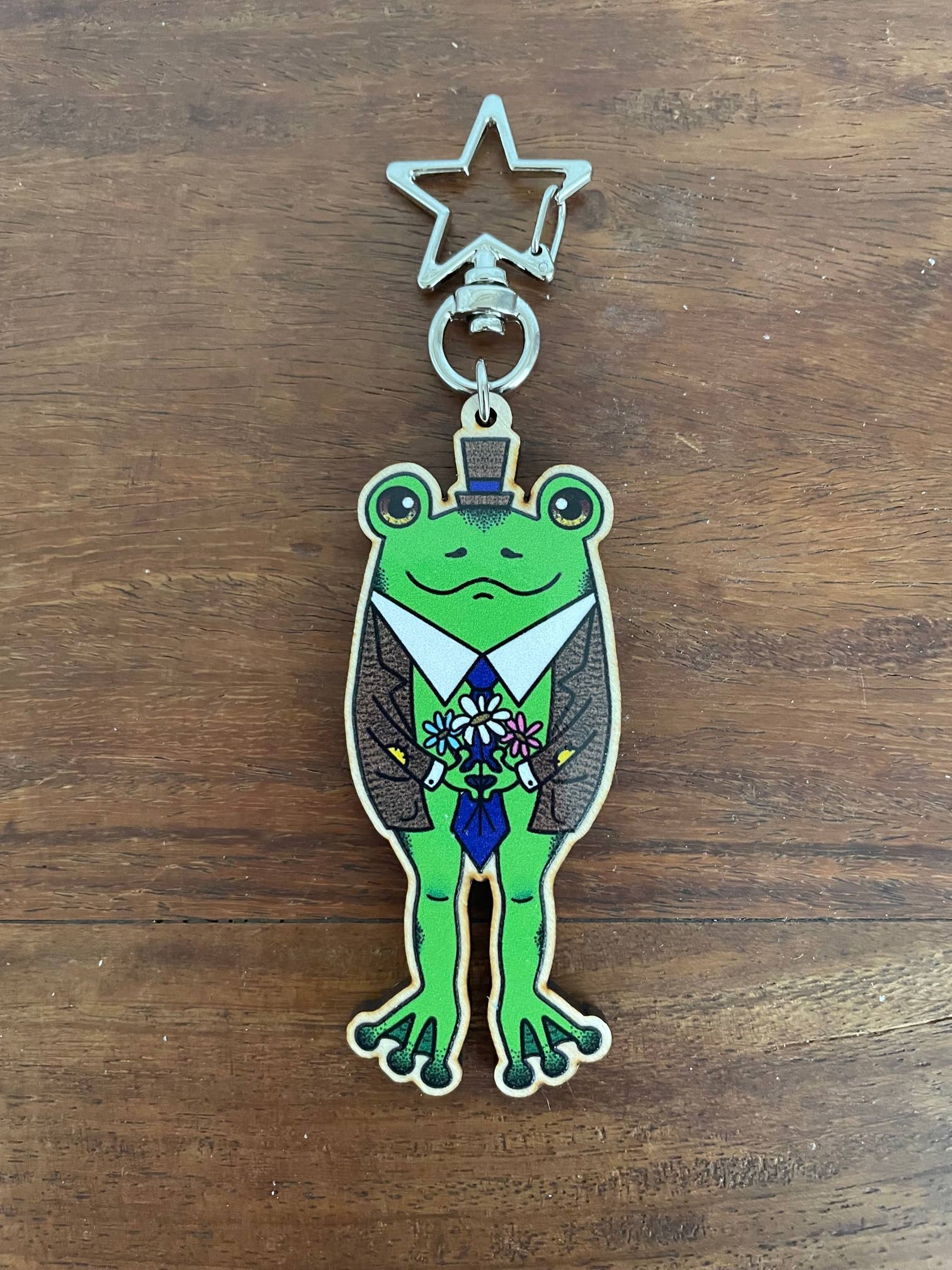 Oli Jolly Ink - Wholesale Keychain - Unisex - Frog Friends - Wooden Keychains ( set or individual)1