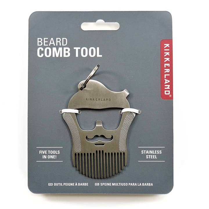 Kikkerland Design Inc - Wholesale Beard Brush/Comb - Beard Comb Tool0
