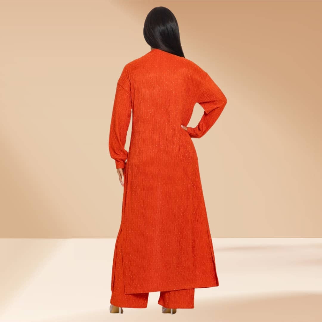 Celystrends - Vente Ensemble haut et pantalon (PAS d'intérieur) - Femme - Ensemble de 3 pièces avec pierres partout : pantalon et cardigan22