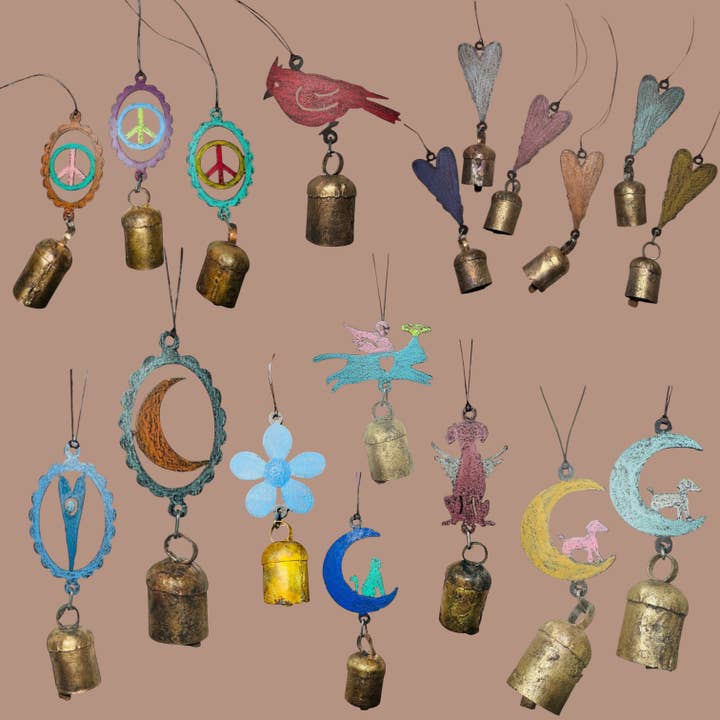 Whimsies - Wholesale Wind chime - Cardinal wind chime retro Bird Car Charm Metal ornaments 4