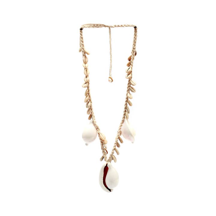 The Big White Cowrie Shell Necklace for wholesale by Bazar Bizar Living