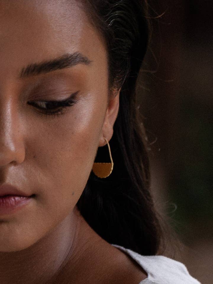 Toina 18K forgyldte øreringe i genanvendt fint guld for engroshandel hos SHANSHAN