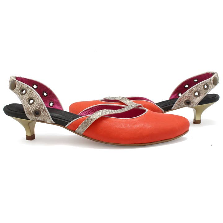 Faire - Tacón bajo naranja para gatito para venta al por mayor de Chanii B