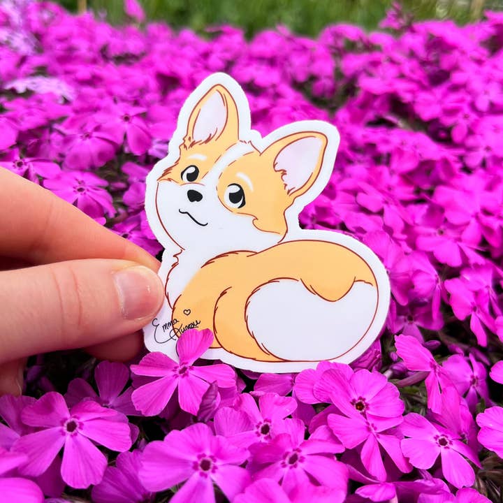 Kitty and Corgi and Friends LLC - Vendita all'ingrosso Adesivo - Adesivo in vinile - Cuore-culo del dolce Corgi