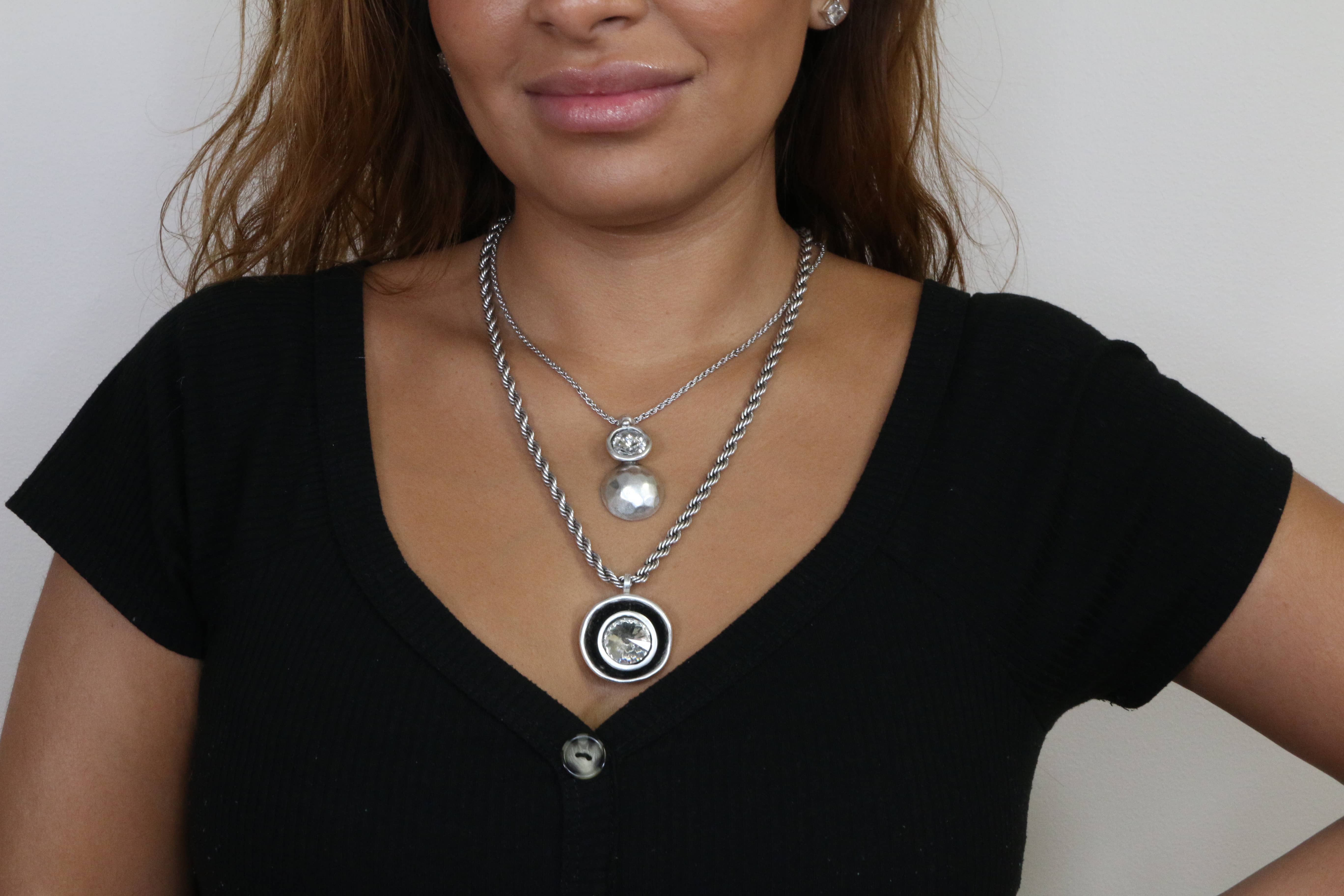 The Ancient Bazaar Jewelry & Accessories - Wholesale Bib Necklace - Item # 1590-75G - Pewter Necklace2